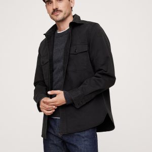Standard-Fit Cotton Twill Shirt Jacket