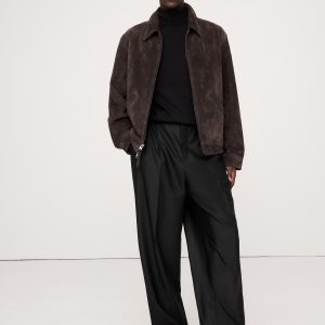 Signature Italian Hopsack Wide-Leg Pant