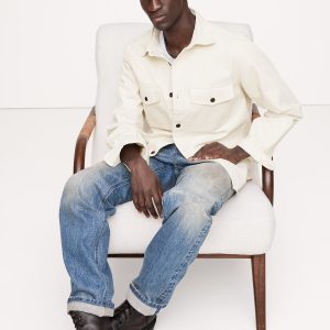 Standard-Fit Cotton Twill Shirt Jacket