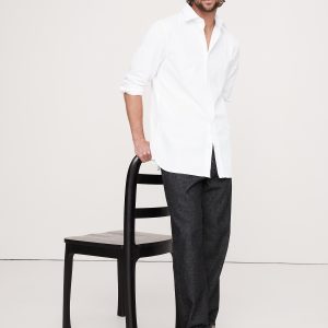 Tailored Slim-Fit Premium Cotton Poplin Dress Shirt