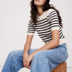 Lightweight Cashmere Short-Sleeve Sweater