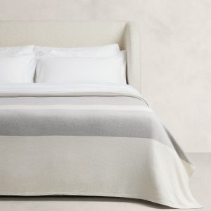 Wide-Stripe Cotton Blanket