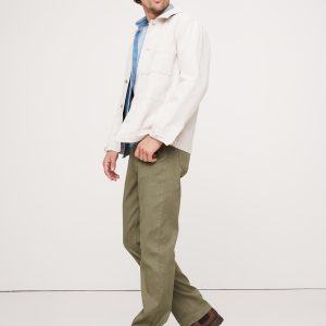 Straight Linen-Cotton Traveler Pant