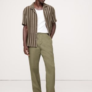 Italian Linen-Cotton Pull-On Pant