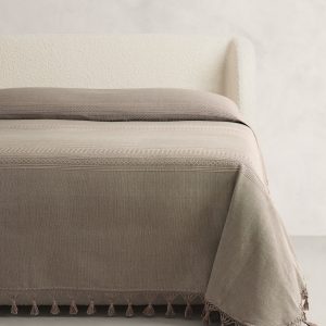 Tasseled-Fringe Cotton Coverlet