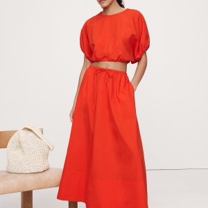 Cotton Poplin Maxi Skirt