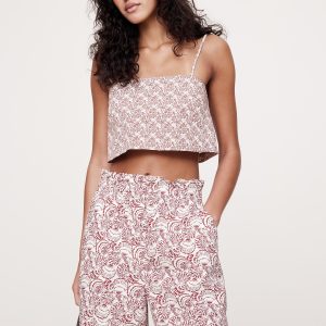 Cotton Poplin Paperbag-Waist Pull-On 3.5" Short