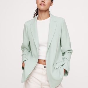Drapey-Twill Blazer