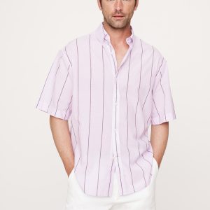 Relaxed-Fit Summerweight Cotton Short-Sleeve Shirt