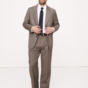 Relaxed Italian Herringbone Suit Jacket