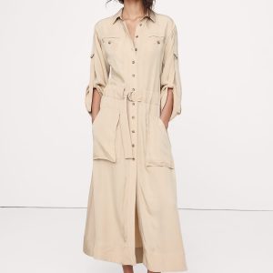 Drapey Utility Shirt Dress