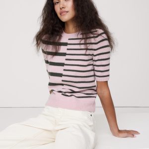 Lightweight Cashmere Short-Sleeve Sweater