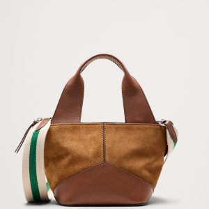 Leather & Suede Mini Zip Tote
