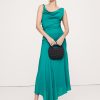 Crepe Twist-Shoulder Dress