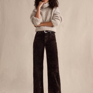 The Icon Classic Wide-Leg Flocked Jean