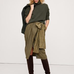 Cotton Poplin Midi Skirt