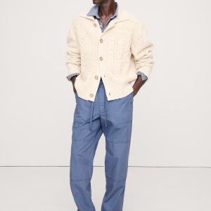 Herringbone Cotton Pull-On Utility Pant
