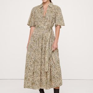 Cotton Tie-Front Shirt Dress