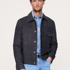 Nubuck Leather Trucker Jacket