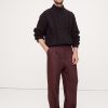 Straight Flannel Pleated Dress Pant
