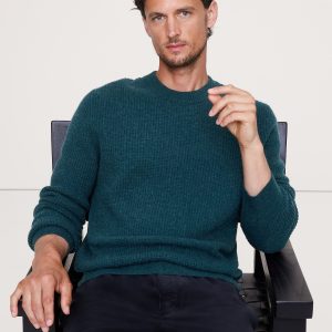 Italian Merino-Cashmere Waffle-Knit Sweater