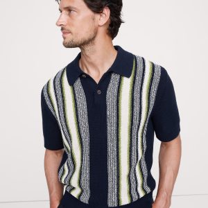 Bouclé Stripe Sweater Polo