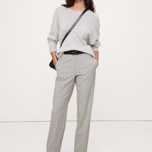 High-Rise Slim Italian Wool Ankle Pant