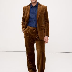 Relaxed Pleated Velvet Pant