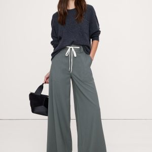 High-Rise Wide-Leg Italian Wool Pant