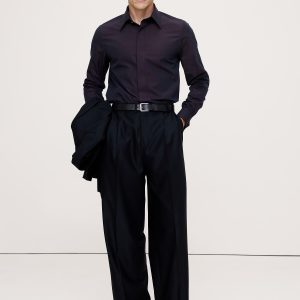 Slim-Fit Cotton Poplin Tuxedo Shirt