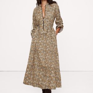 Cotton Utility Zip Maxi Dress